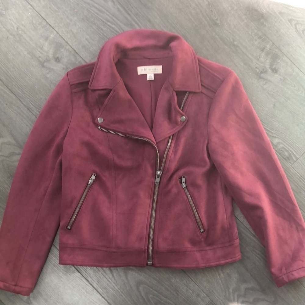 Philosophy Faux Suede Moto Jacket size small